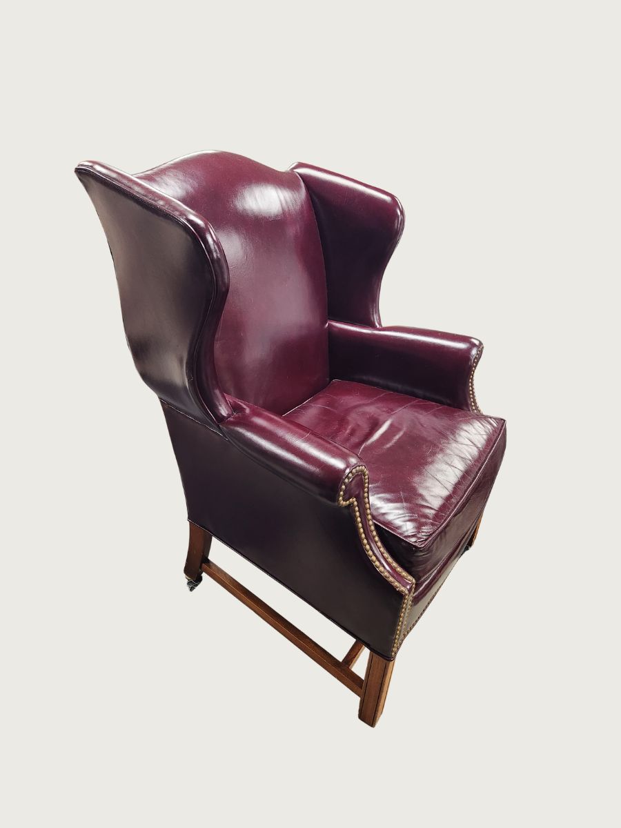 Red Leather Wingback Chair