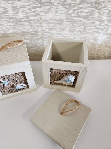 SET OF 2- Shell Box Home Decor