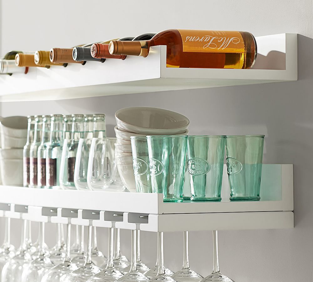 Pottery Barn Holman floating wine rack