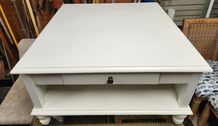 Square White Farmhouse style Coffee Table