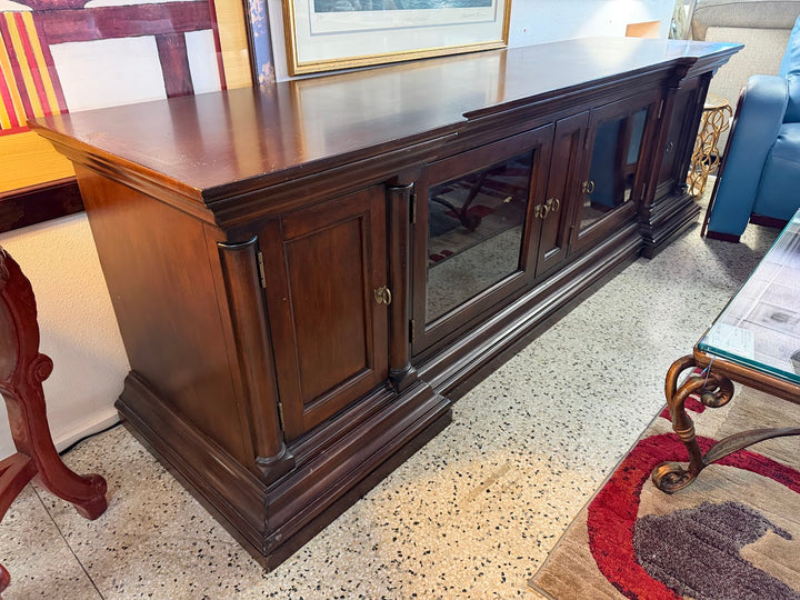 Dark Solid  Wood Entertainment Center
