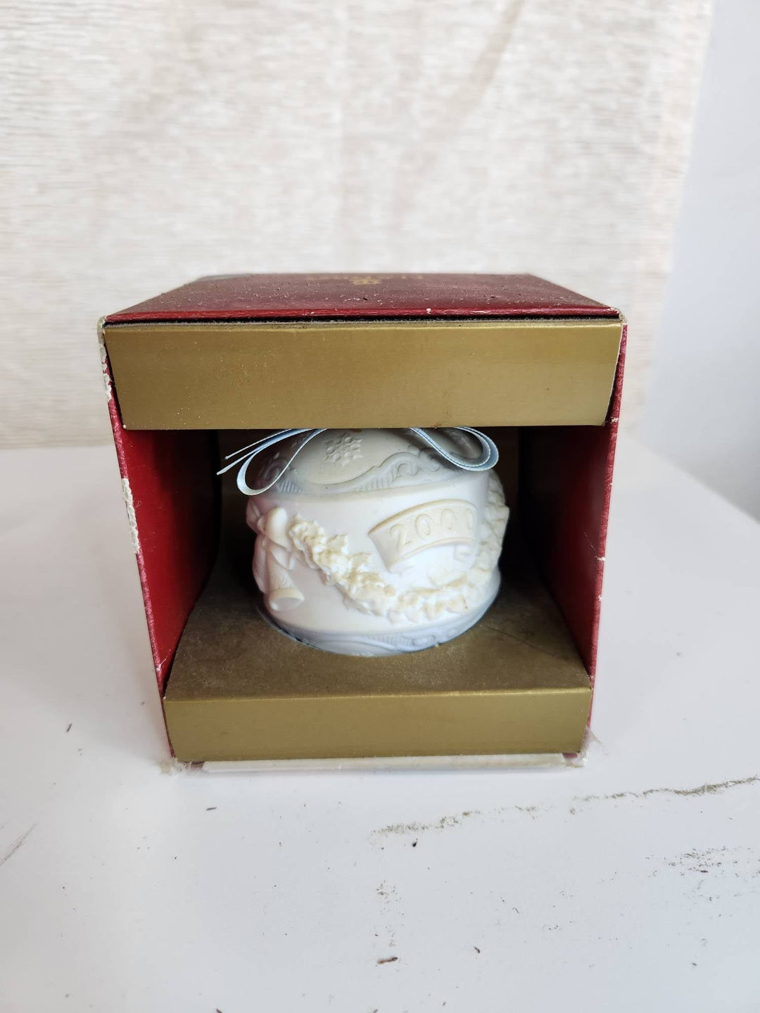 2000 Lladro Porcelain Christmas Ball Ornament, Made In Spain