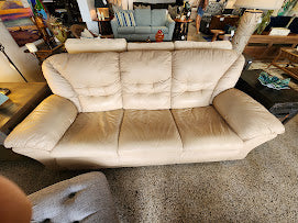 3-seat beige "leather like" sofa