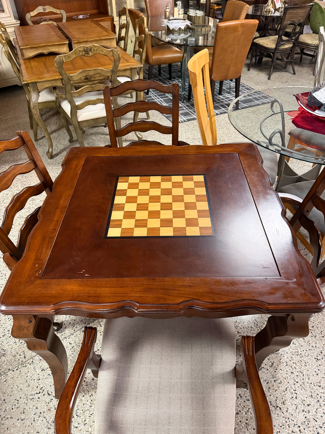 Wood Chess/checkers  Game Table