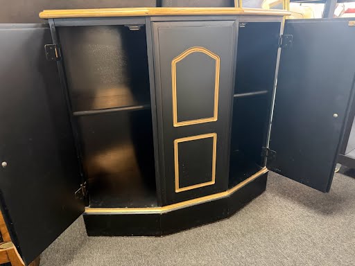 Black And Gold Half Moon Cabinet