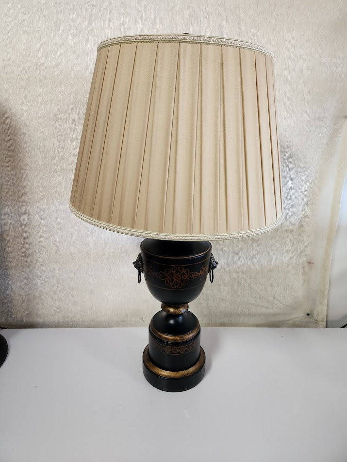 35'H Black And Gold Urn Style Table Lamp