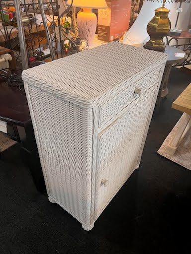 Wine Cabinet White Wicker