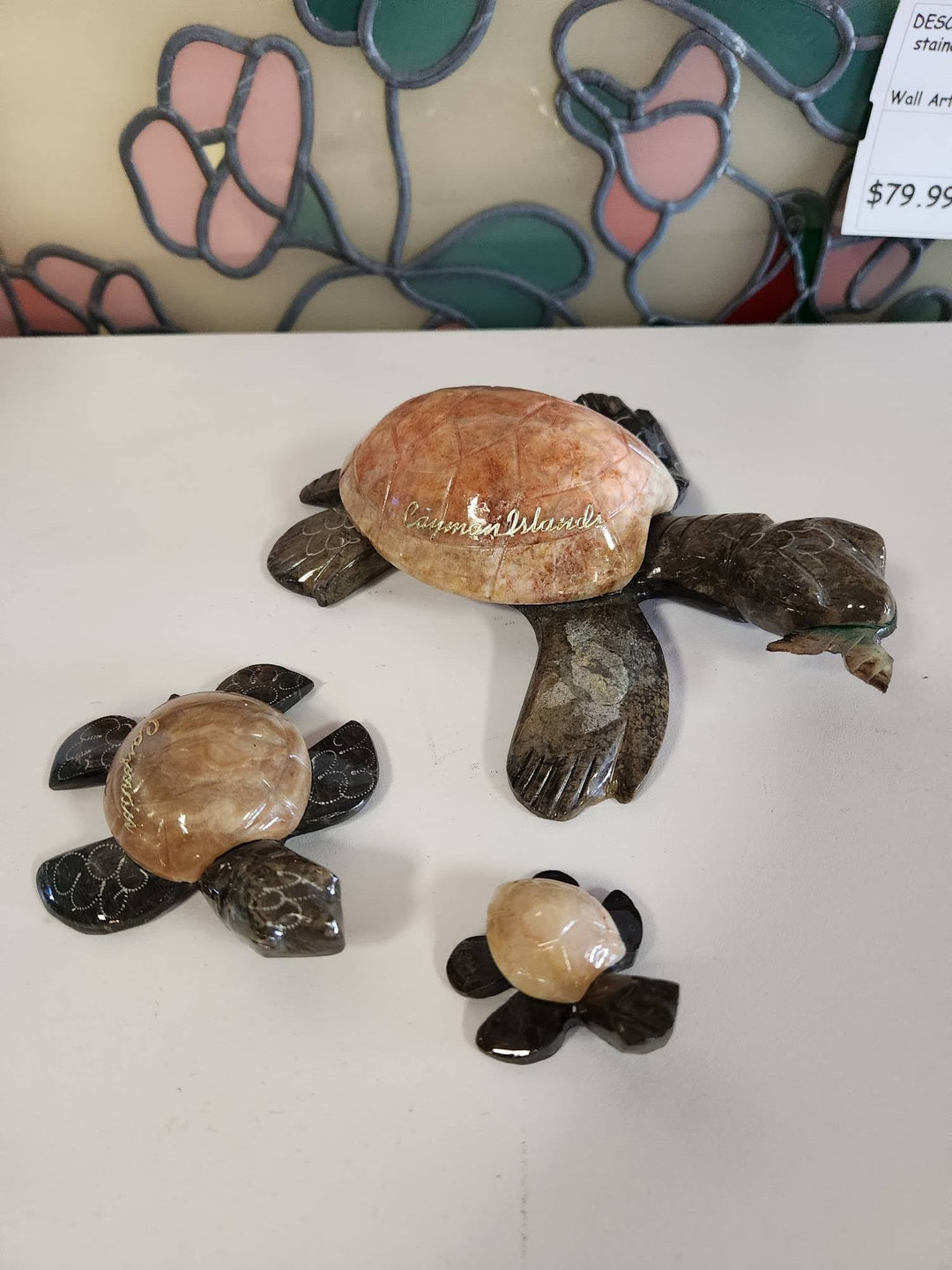 Set of 3 Stone Turtles Decor