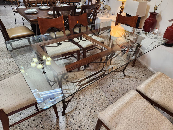 Dining Table 72" x 42" glass Top