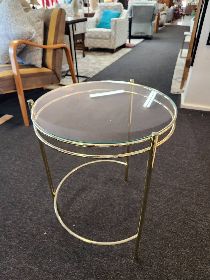 18" Round Gold End Table