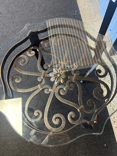 27" Round Glass Top End Table