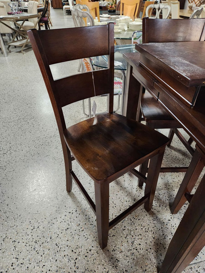 Brn Wood Dining Set