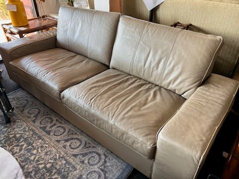 Taupe Leather Sofa