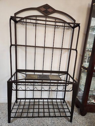 AMERICAN SIGNATURE Black Tile-Accent Baker's Rack