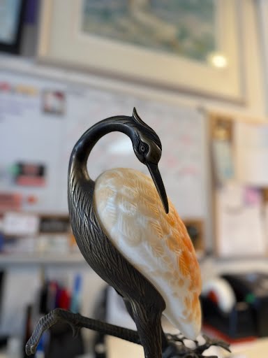Art Glass Heron Lamp