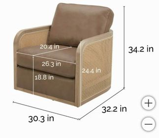 Swivel Leather/Cane Chair