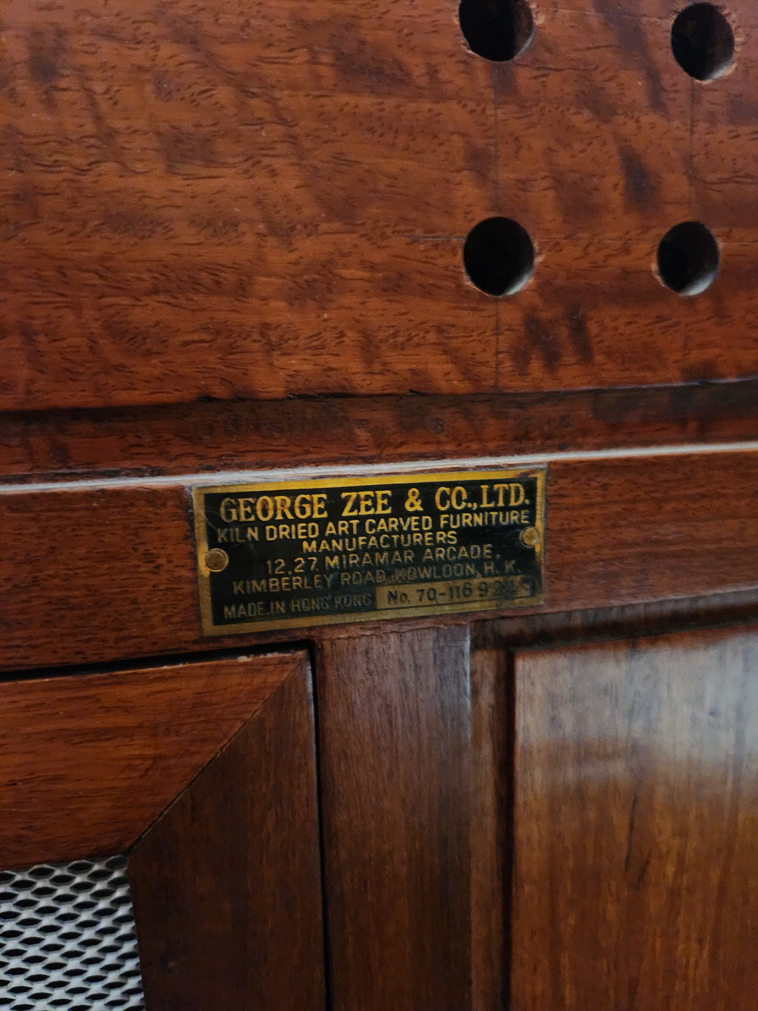 1960's George Zee Rosewood Oriental style stereo Cabinet