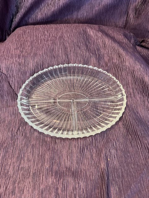 RARE Depression Glass/3 Division Dish