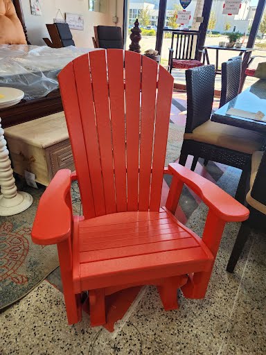 FINCH Red Adirondack Glider Chair