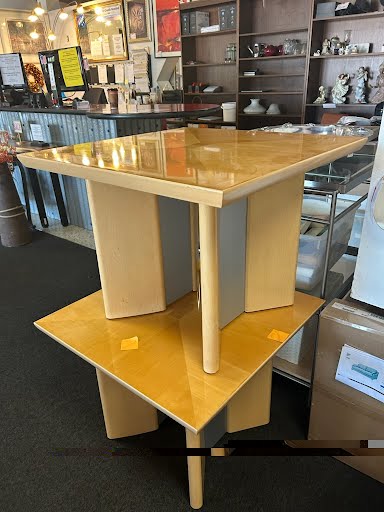 SET OF 2- Maple Gloss End Tables Made in Italy