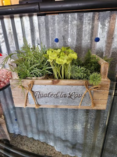 Faux herb box wood  "Rooted In Love" 12x6x6