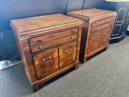 Lane Wood/Glass Top  Nightstand