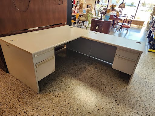 L-Shape Office Desk - Beige