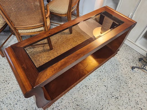 Glass Insert Sofa Table