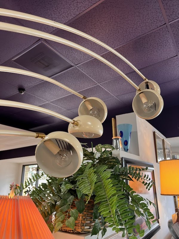 White marble base tree lamp, 5 bulbs