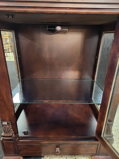 Dark Wood Glass Display Cabinet