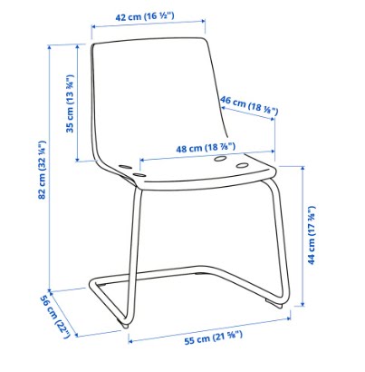 SET OF 2- Clear IKEA Chairs Armless