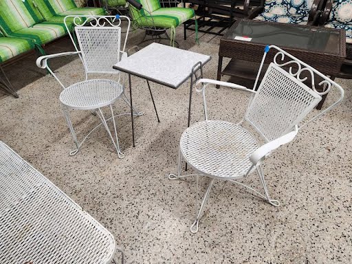 3 PIECE Metal WHite Outdoor Set