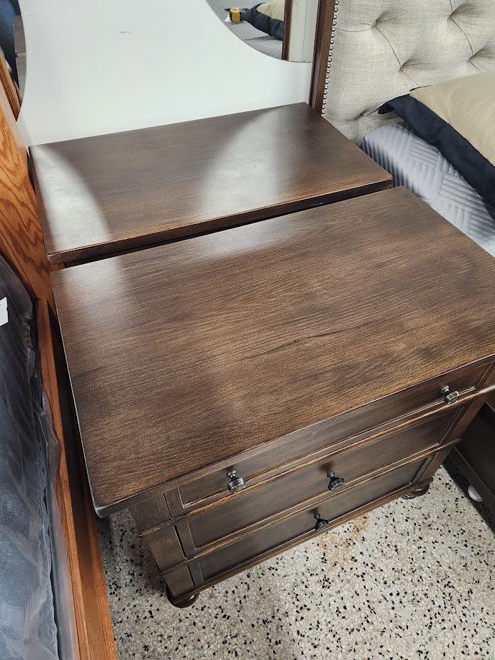 Beige/DK Brown King Bed Set