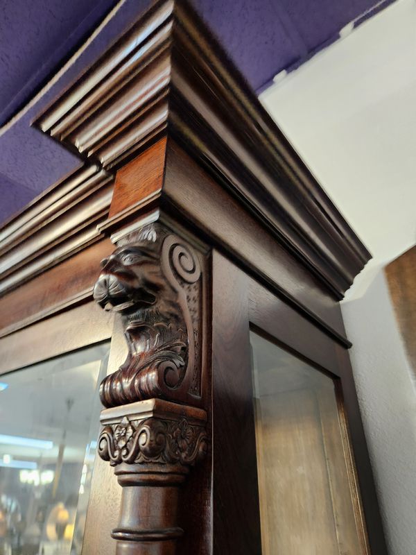 Carved Wood display China Cabinet