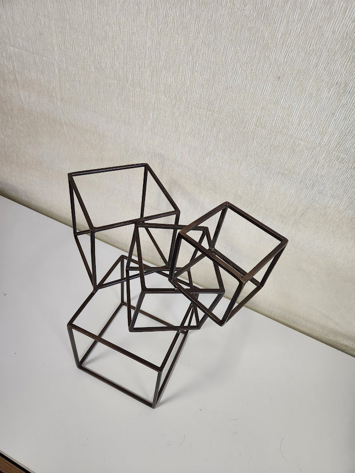 Metal Cube Sculpture