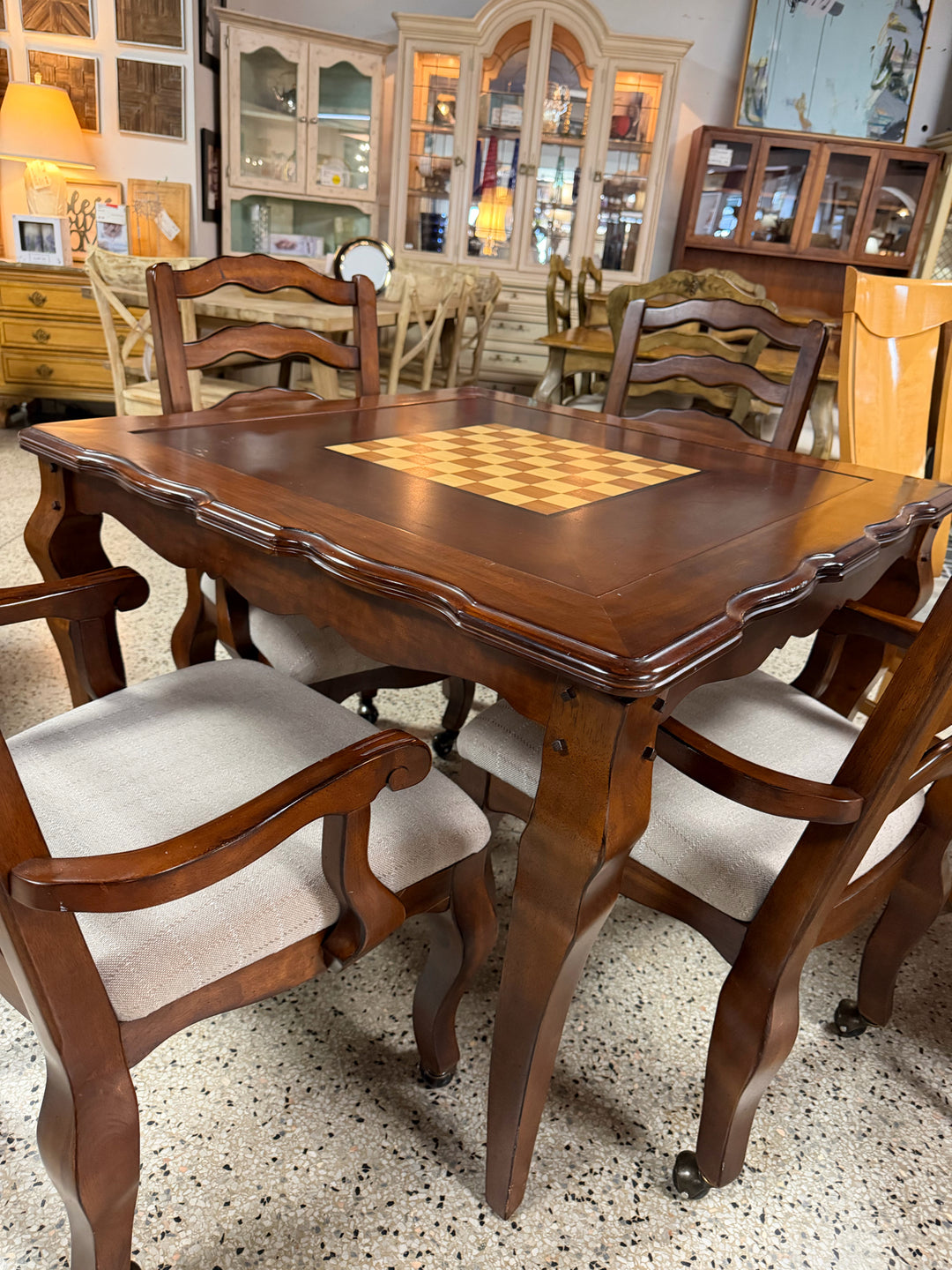 Wood Chess/checkers  Game Table