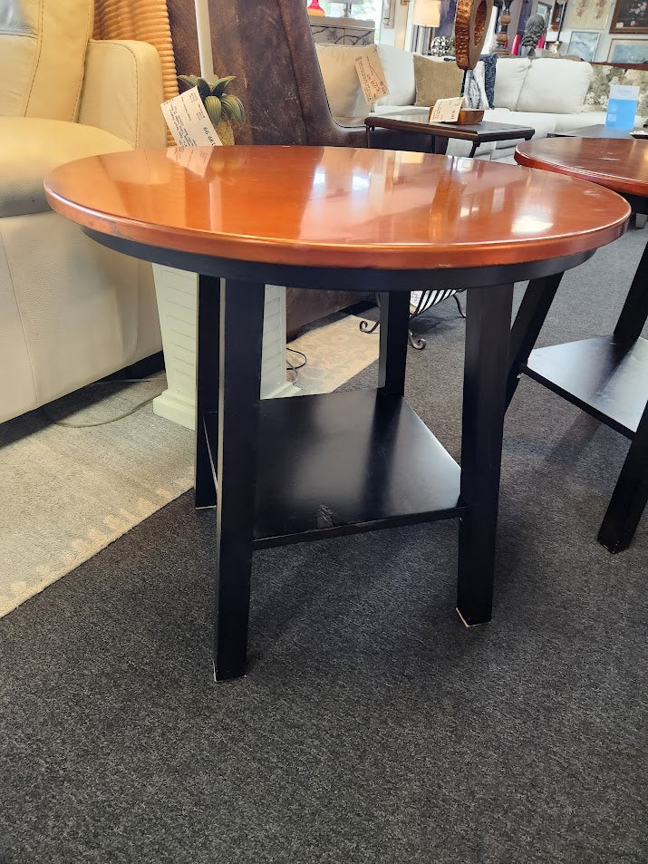 Round Copper Look End Table