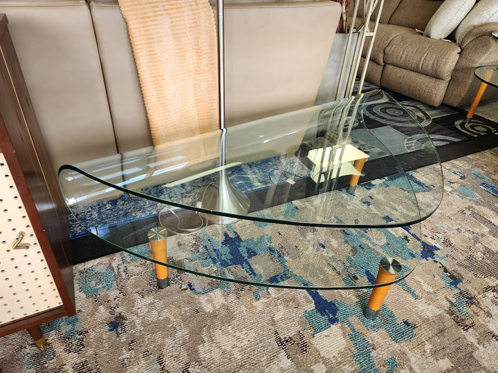 two-tier boomerang glass Coffee Table