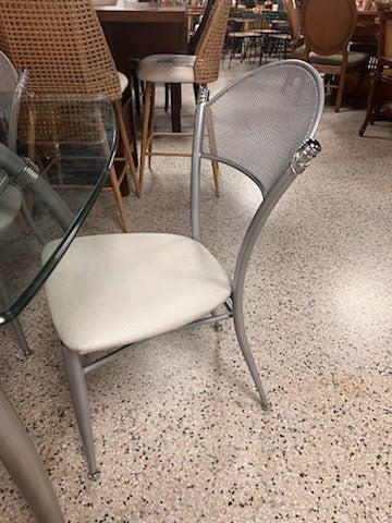 42" Glass Top Chrome Dining Set