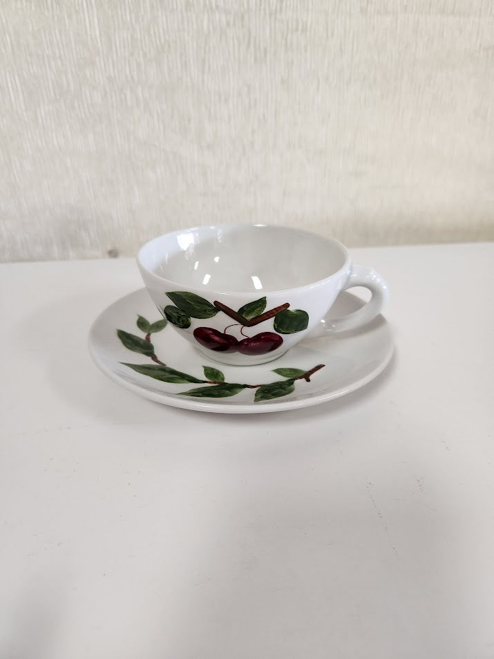 Cherry Flat cup and saucer China