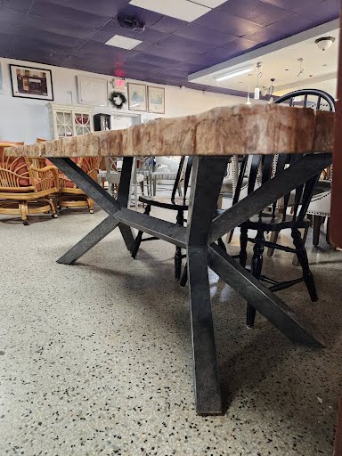 Arhaus Handcrafted Petrified Wood Dining Table