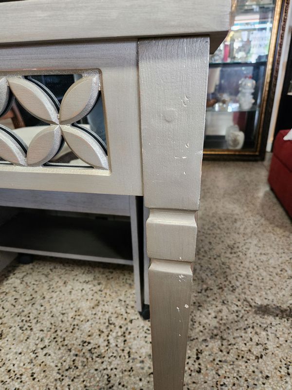 Silver Mirror Top Sofa Table