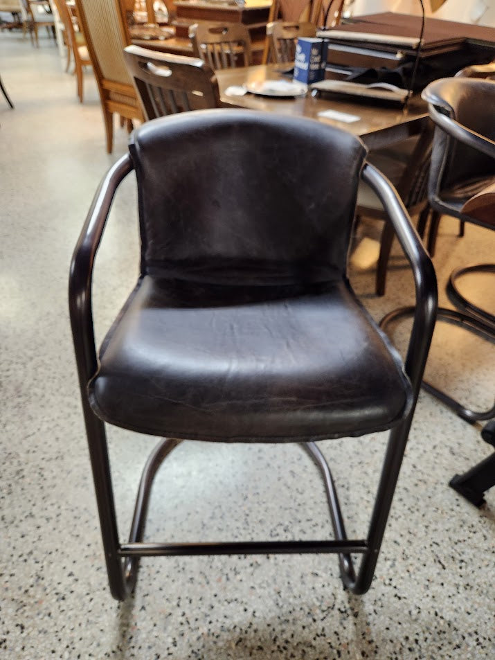 Leather&Iron Counter Stool