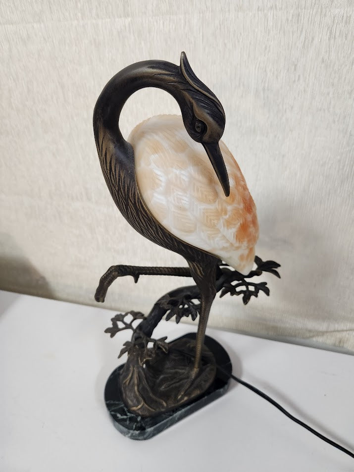 Art Glass Heron Lamp