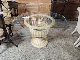 Octagon Glass Top Dining Table