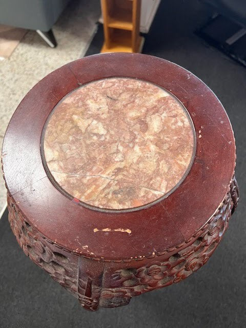 Pedestal 10" Round Wood/Marble