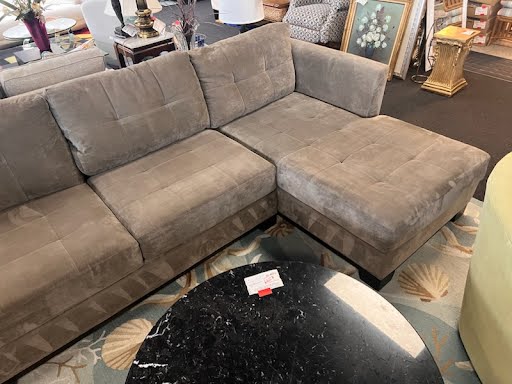 Sectional Grey Tufted U Shape