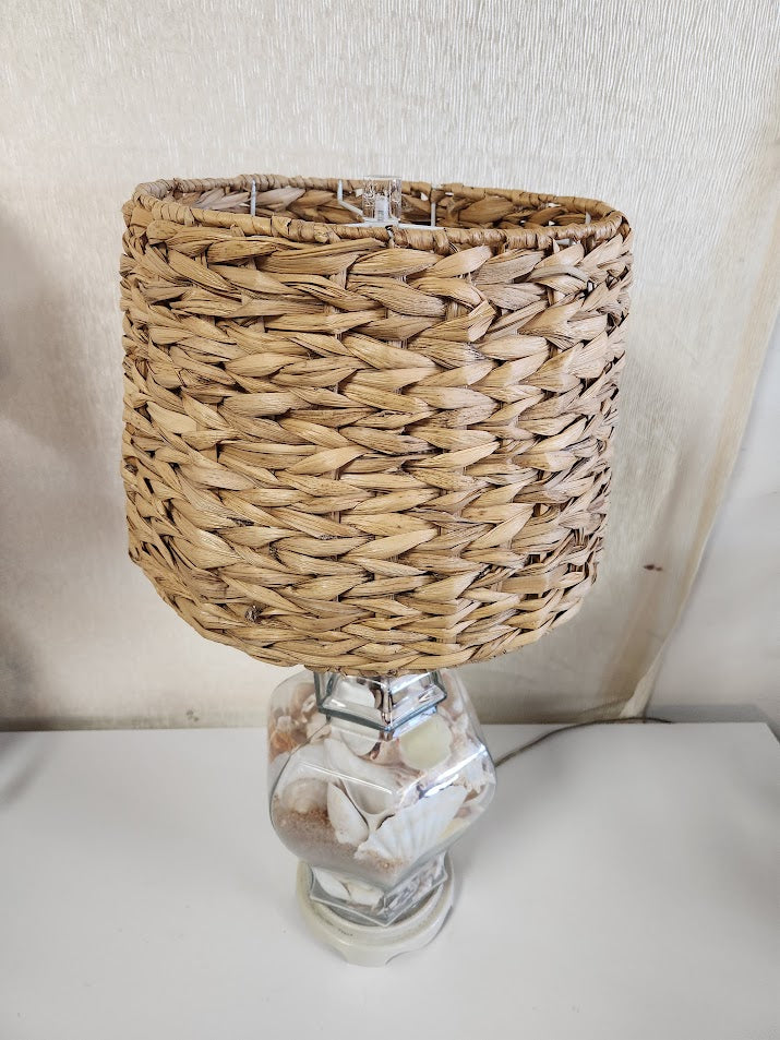 Glass Lamp Filled With Shells Table Lamp