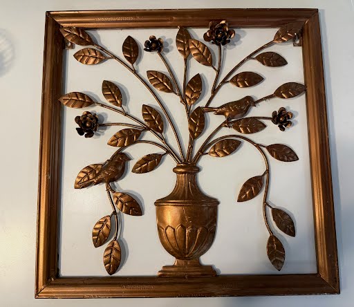 Copper Metal Flower Wall Art