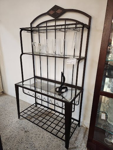 AMERICAN SIGNATURE Black Tile-Accent Baker's Rack